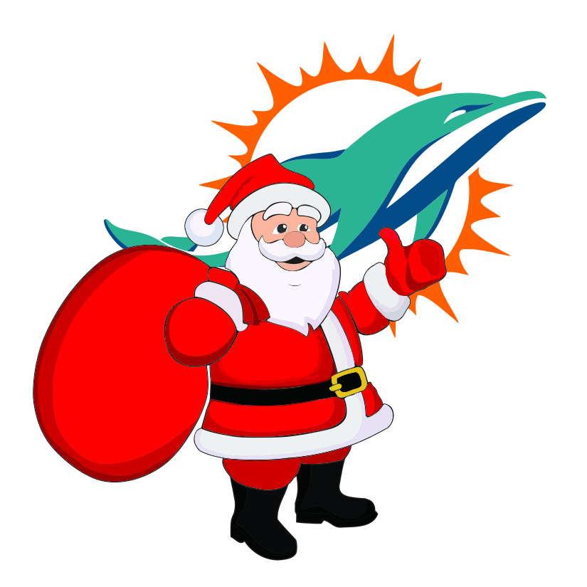 Miami Dolphins Santa Claus Logo iron on paper